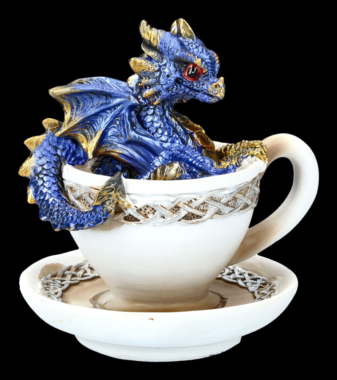 Dragon in Cup Figurine - Dracuccino - blue