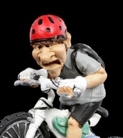 Funny Sports Figurine - Mountain Biker highly concentrated