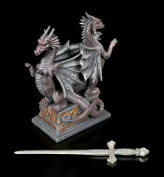 Letter Opener - Red Double Dragon