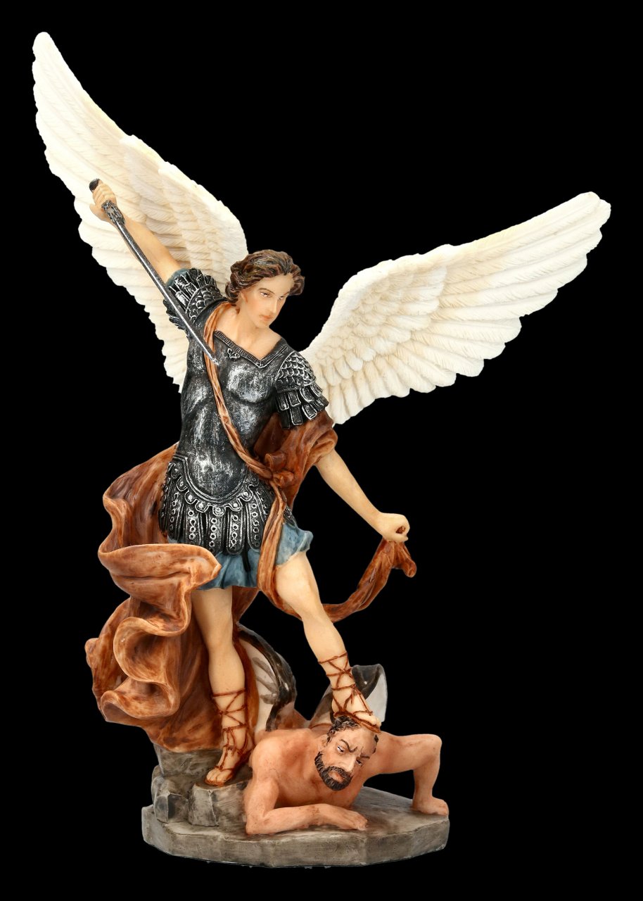 Small Archangel Michael Figurine - colored