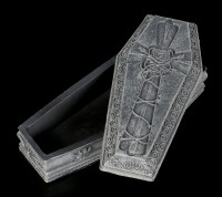 Coffin Box with Cross and Rose
