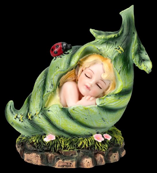 Fairy Figurine - Baby Fairy Jojo in a Leaf