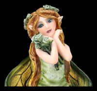 Elfen Figur klein grün - Morsana mit Rosen