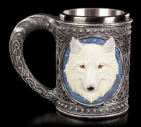 Fantasy Tankard - Lone Wolf white - large
