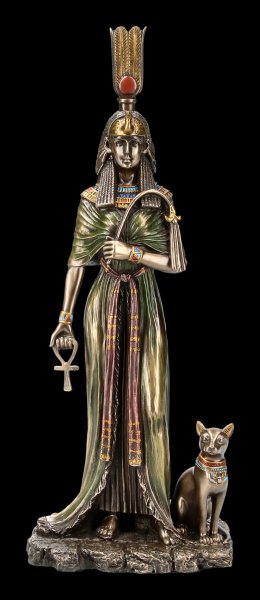 Nefertiti Figurine with Bastet and Ankh