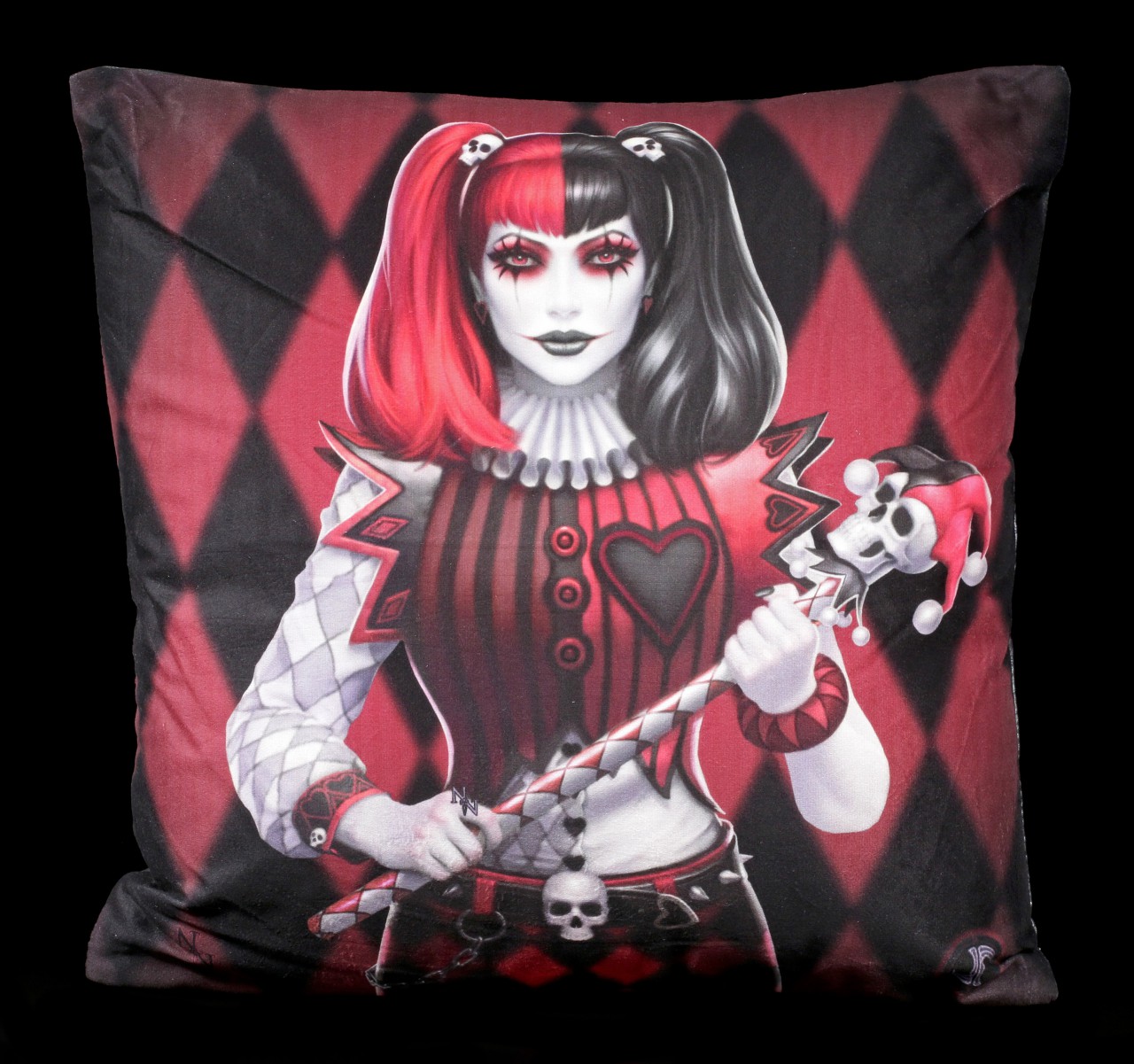 Cushion with Harlekin - Dark Jester