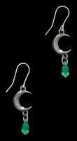 Crescent Moon Earrings - Green Tears of Moon