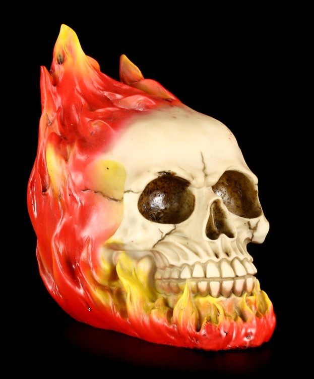Gothic Totenschädel Deko Totenkopf Burn in Hell