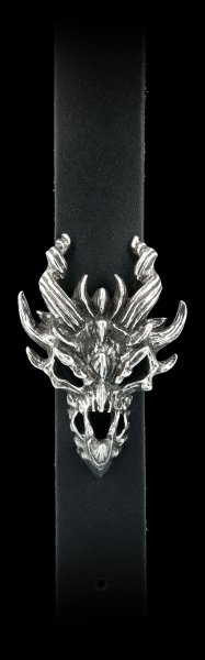 Alchemy Leather Wriststrap - Dragon Skull