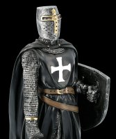 Black Templar Knight Figurine with Shield and Sword
