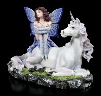 Fairy Figurine - Bluestar sits on Unicorn