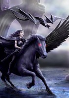 Gothic Greeting Card Pegasus - Realm Of Darkness