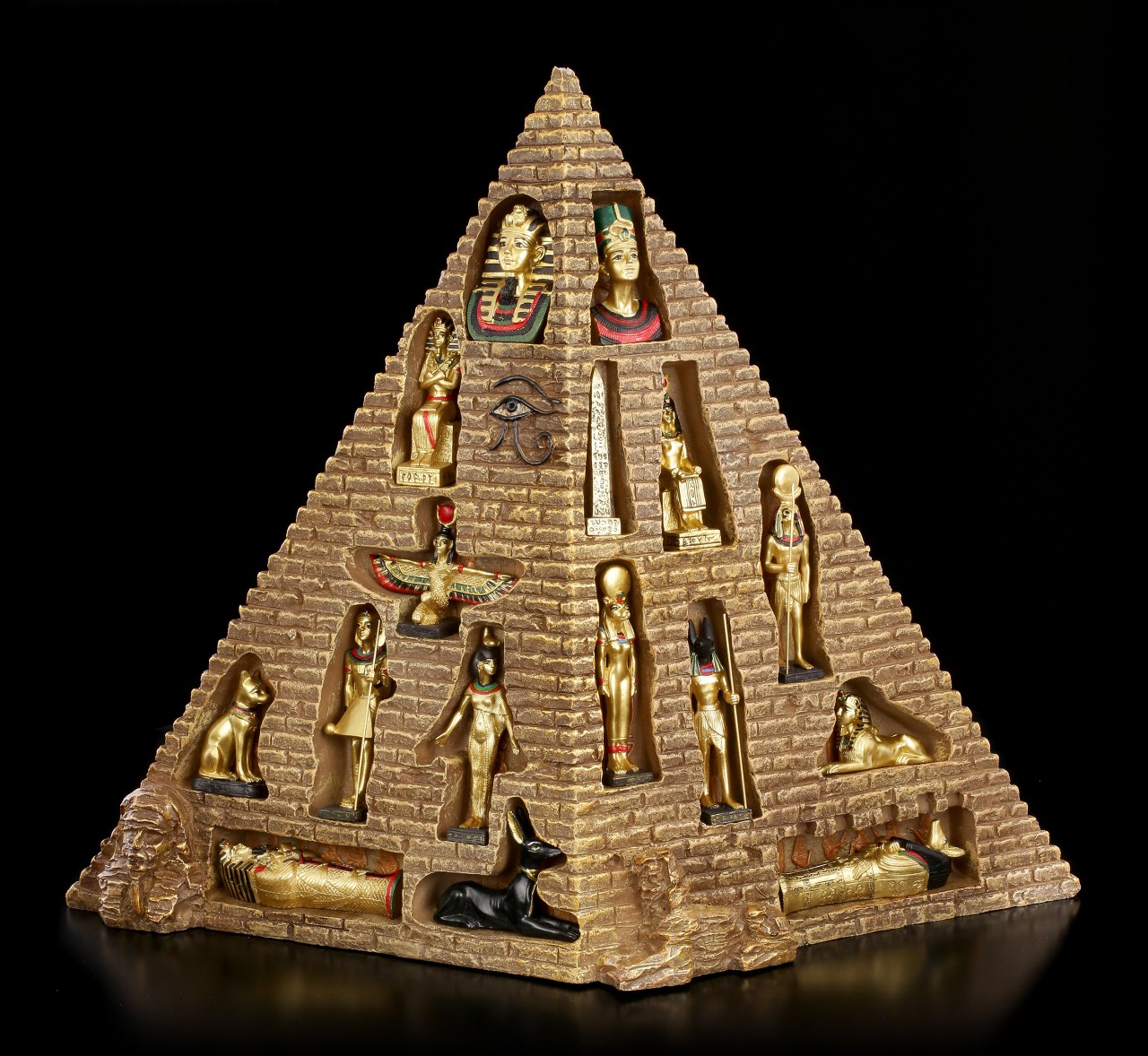 Egyptian Pyramid with 16 Figurines