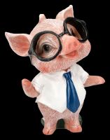 Lustige Schweinefigur mit Brille und Krawatte - Percy