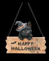 Türschild Hexenkatze - Happy Halloween