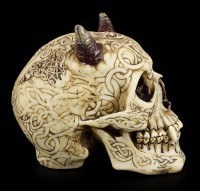 Tribal Totenkopf - Teufel-Schädel mit Hörnern