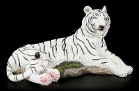 Weiße Tiger Figur - Auf dem Boden Liegend