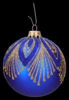 Christmas Balls Set of 6 - Peacock Decor dark blue