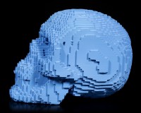 Pixel Skull - blue