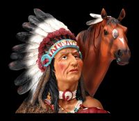Indian Figurine - Chief Bust with Horse