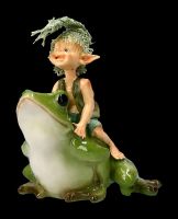 Pixie Goblin Figurine on Frog - And hopp ....!