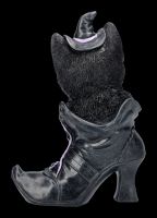 Cat Figurine In Witch&#39;s Boot - Mischievous Familiar