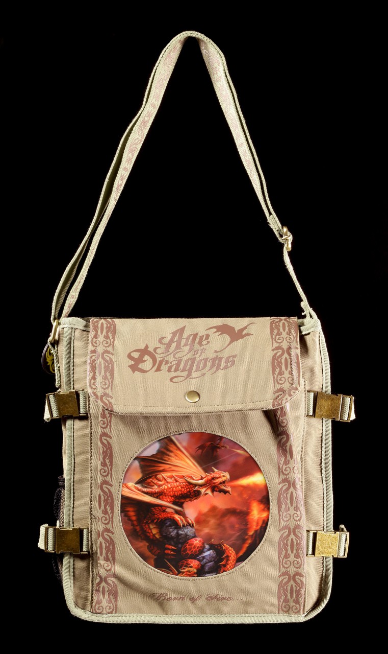 Side Bag with 3D Picture - Fire Dragon by Anne Stokes