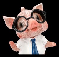 Lustige Schweinefigur mit Brille und Krawatte - Percy