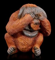 Three Wise Orangutan Figurines - No Evil