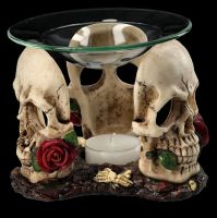 Oil Burner - Skulls with Roses