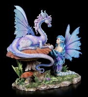 Fairy Figurine with Dragon - Companion Dragon