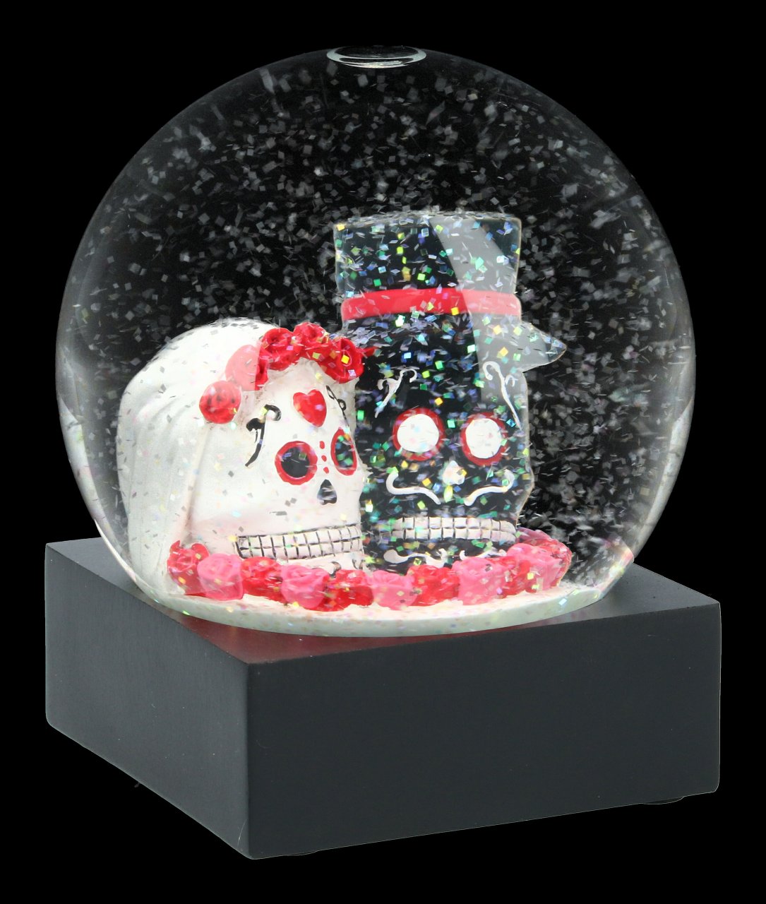 Skull Snow Globe - Day of the Dead - Bridal Couple