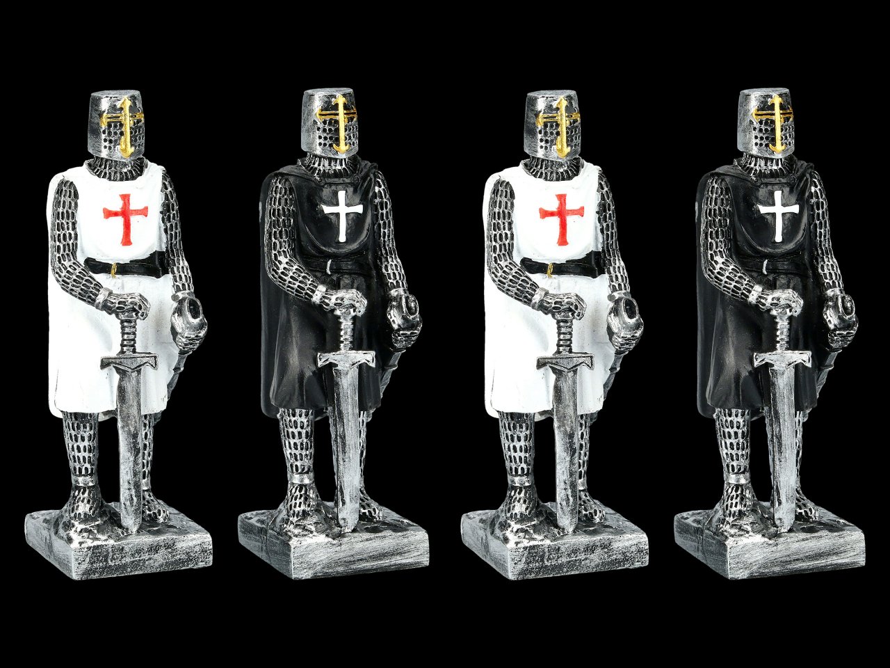 Knight Templar Figurines - Crusaders Set of 4