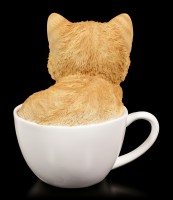 Katzen Figur - Gelbes Kätzchen in Tasse