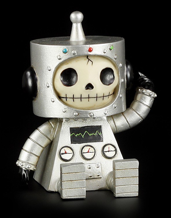 Große Furry Bones Figur - Silver Robot Chip