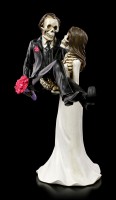 Skelett Brautpaar Figur - Braut trägt Bräutigam