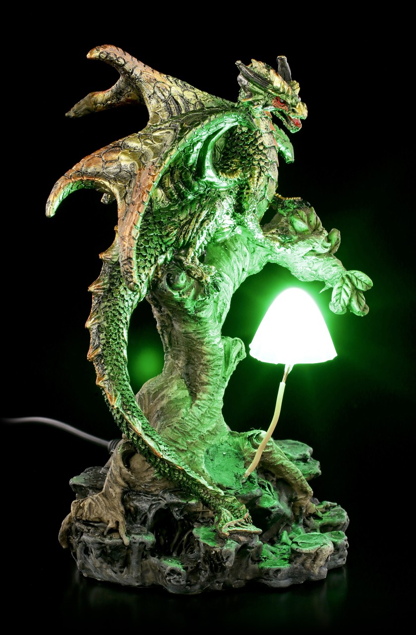 Dragon Figurine with LED - Woodland Guardian