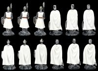 Knight Figurines - Crusader Set of 12 white 8 cm