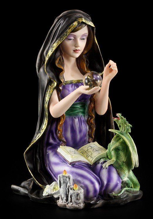Witch Figurine - Arkana with Dragon