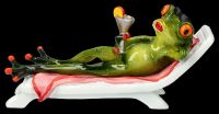 Funny Frog Figurine - Cocktail in Deckchair