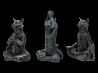 Meditating Zen Cat Figurines