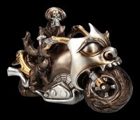 Skeleton Figurine Motorbike - Rebel Rider bronze