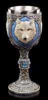 Fantasy Goblet - Lone Wolf with blue Gemstones