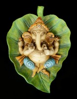 Ganesh Figurine on Peepal Leaf