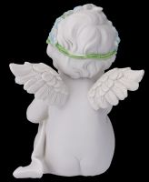 Angel Figurine - Cherub with blue Roses