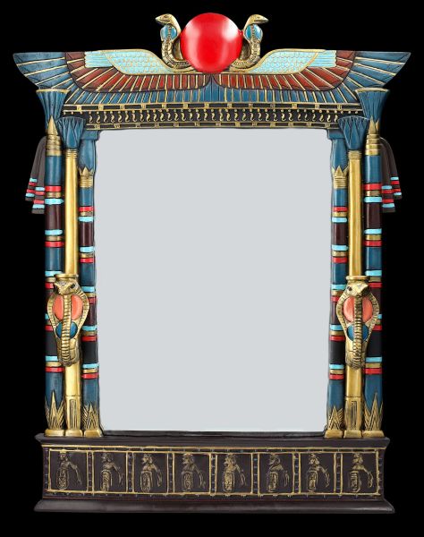 Wandspiegel ägyptisch mit Kobras und Kerzenhalter