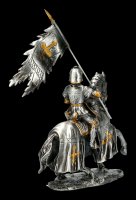 Pewter Knight on Horse with Flag