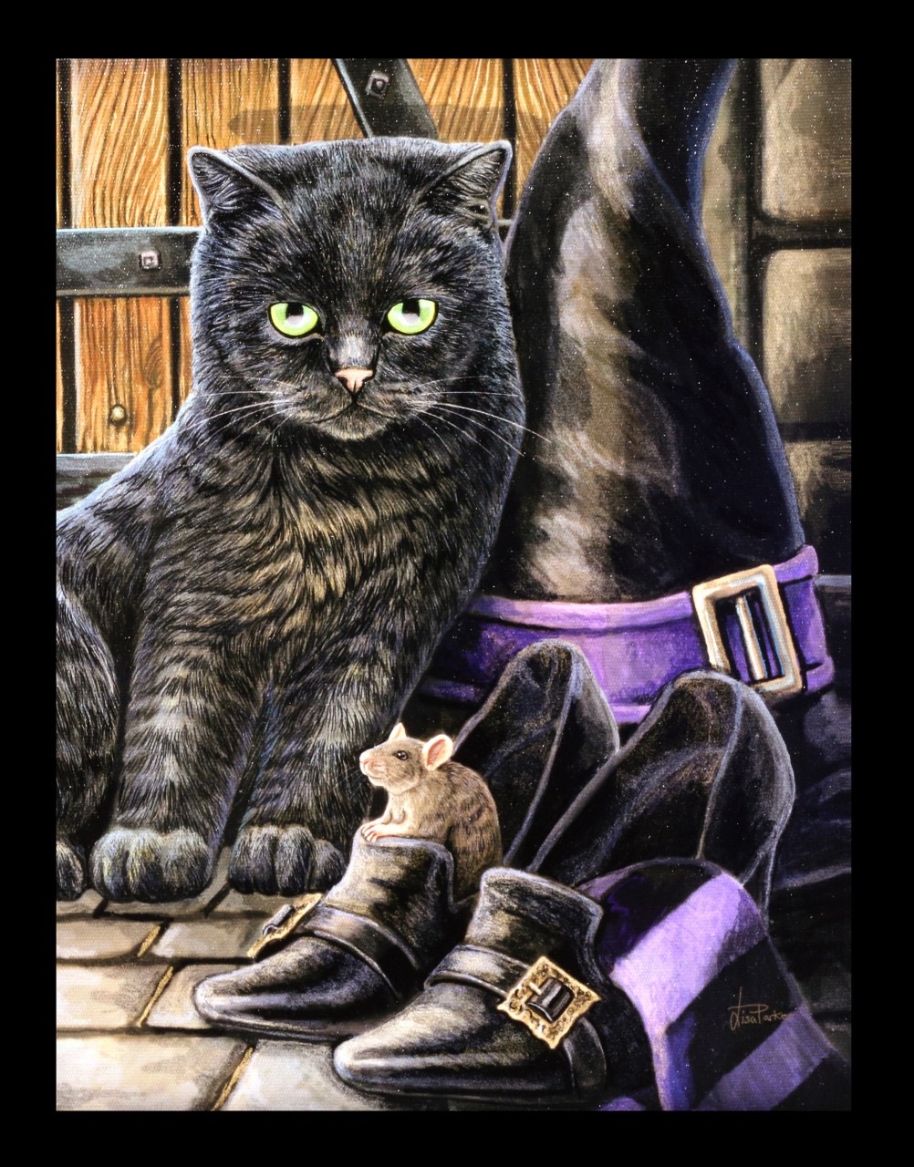 Small Canvas Cat - Trouble & Squeak by Lisa Parker