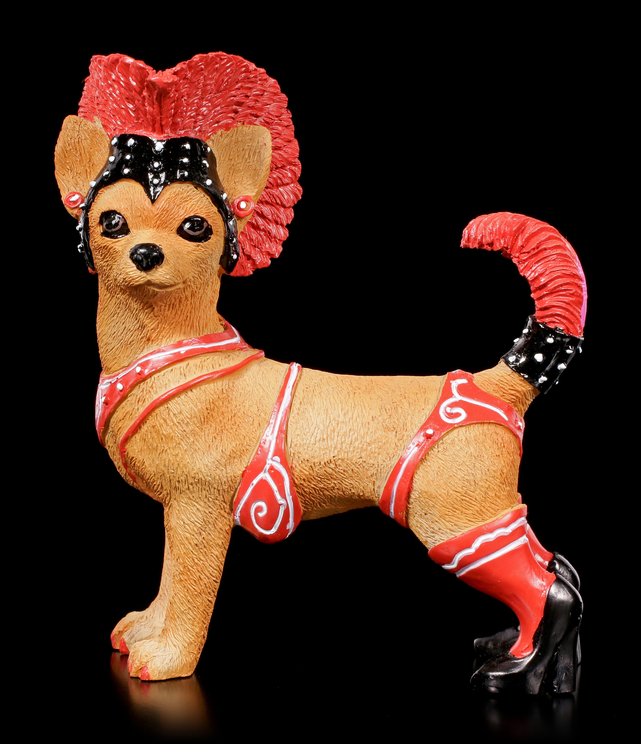 Niedliche Hundestatue witzige Hündin Lustige Hunde Figur Showgirl Chihuahua 
