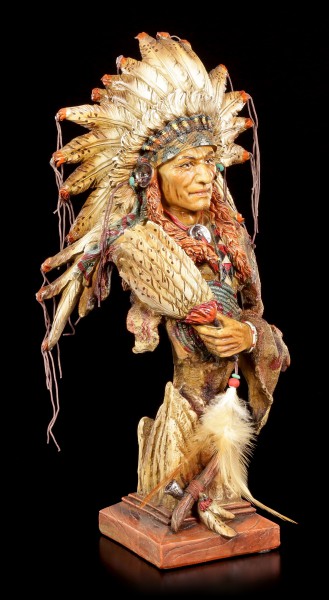 Indianer Dekofigur  Figuren Western Polyresin 24cm 